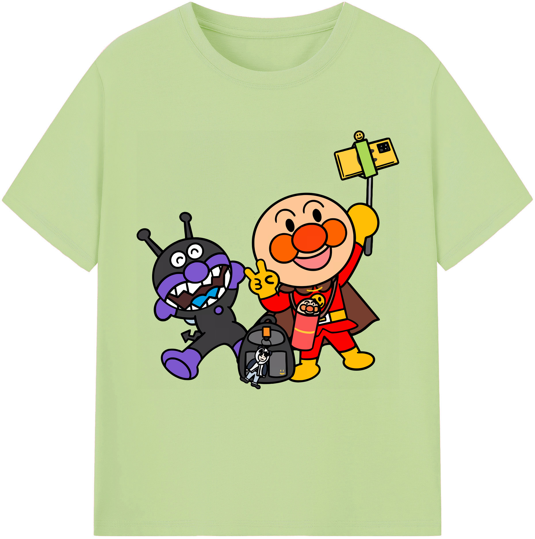（画像用） アンパンマン Anpanman 綿100％半袖Tシャツ（フロントプリント）